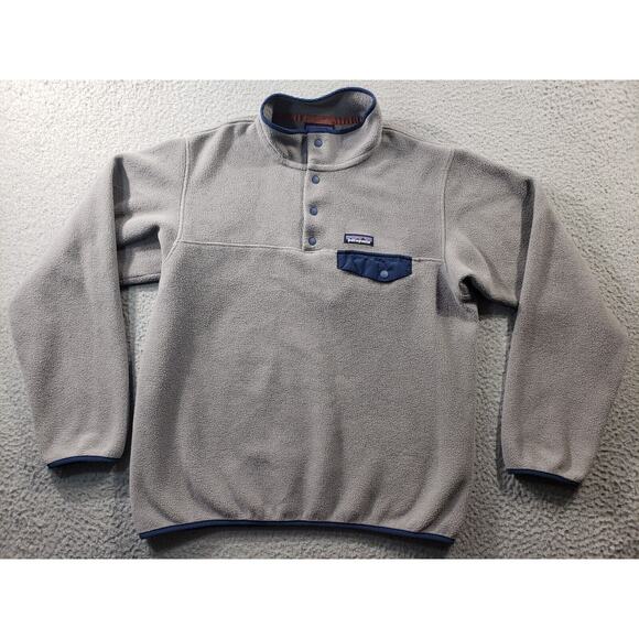 Patagonia Sweaters - Patagonia Synchilla Sweater Women's Large Gray T Fleece 1/4 Snap Button Stretch